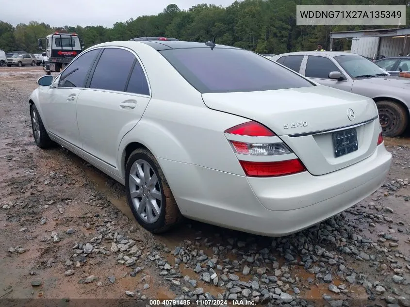 2007 Mercedes-Benz S 550 VIN: WDDNG71X27A135349 Lot: 40791485