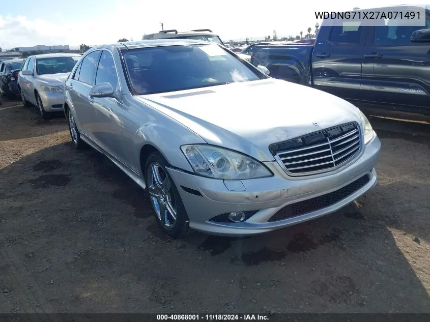 2007 Mercedes-Benz S 550 VIN: WDDNG71X27A071491 Lot: 40868001