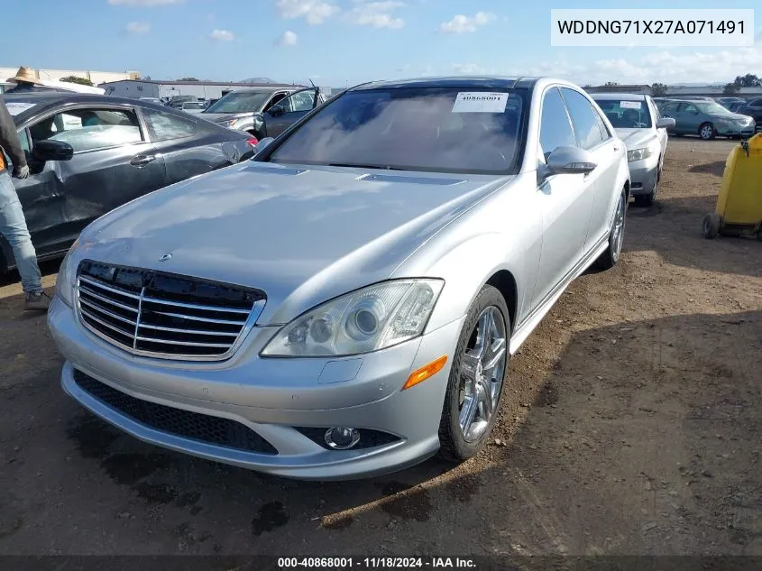 2007 Mercedes-Benz S 550 VIN: WDDNG71X27A071491 Lot: 40868001