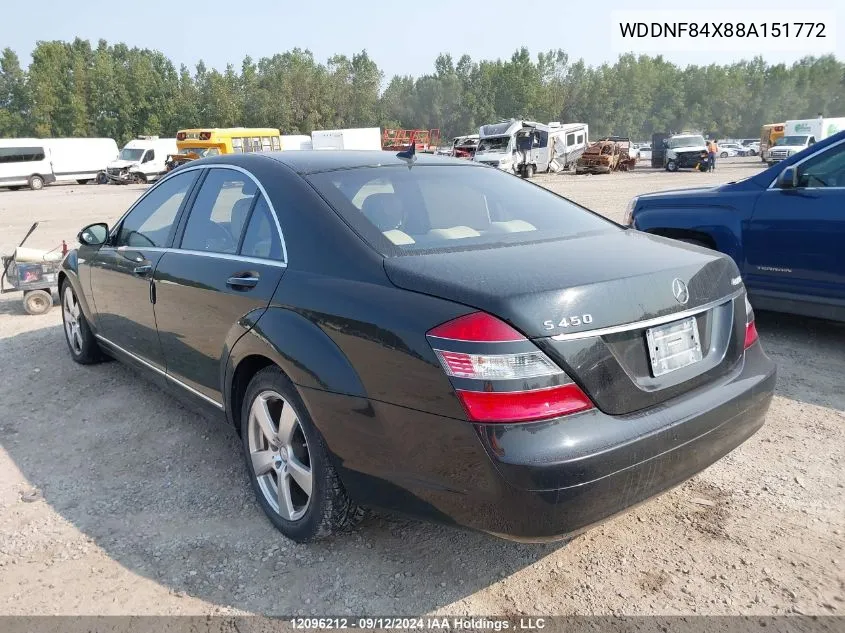 2008 Mercedes-Benz S-Class VIN: WDDNF84X88A151772 Lot: 12096212