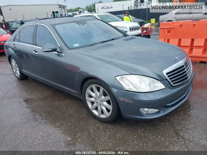 2008 Mercedes-Benz S 550 4Matic VIN: WDDNG86XX8A189336 Lot: 39332702