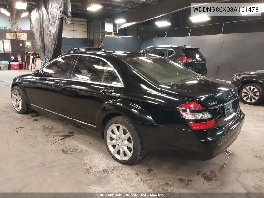 2008 Mercedes-Benz S 550 4Matic VIN: WDDNG86X08A161478 Lot: 39489049