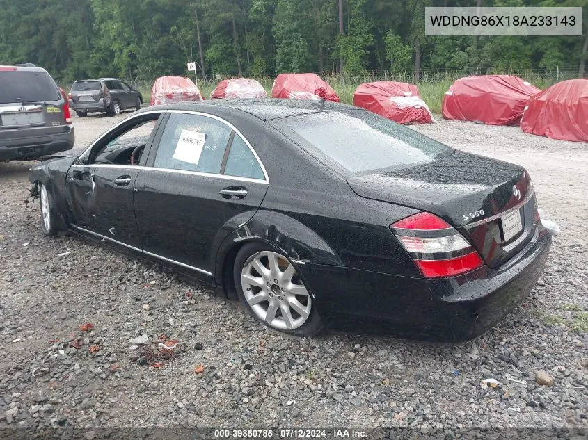 2008 Mercedes-Benz S 550 4Matic VIN: WDDNG86X18A233143 Lot: 39850785