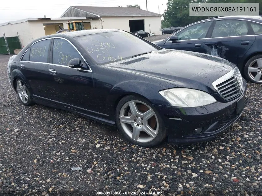 2008 Mercedes-Benz S 550 4Matic VIN: WDDNG86X08A191161 Lot: 39978856