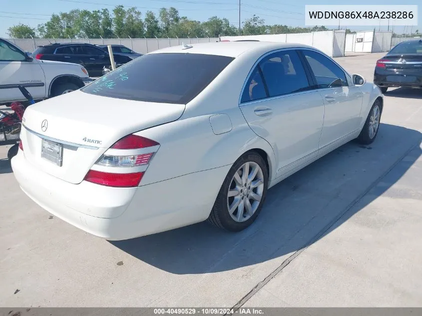 2008 Mercedes-Benz S 550 4Matic VIN: WDDNG86X48A238286 Lot: 40490529