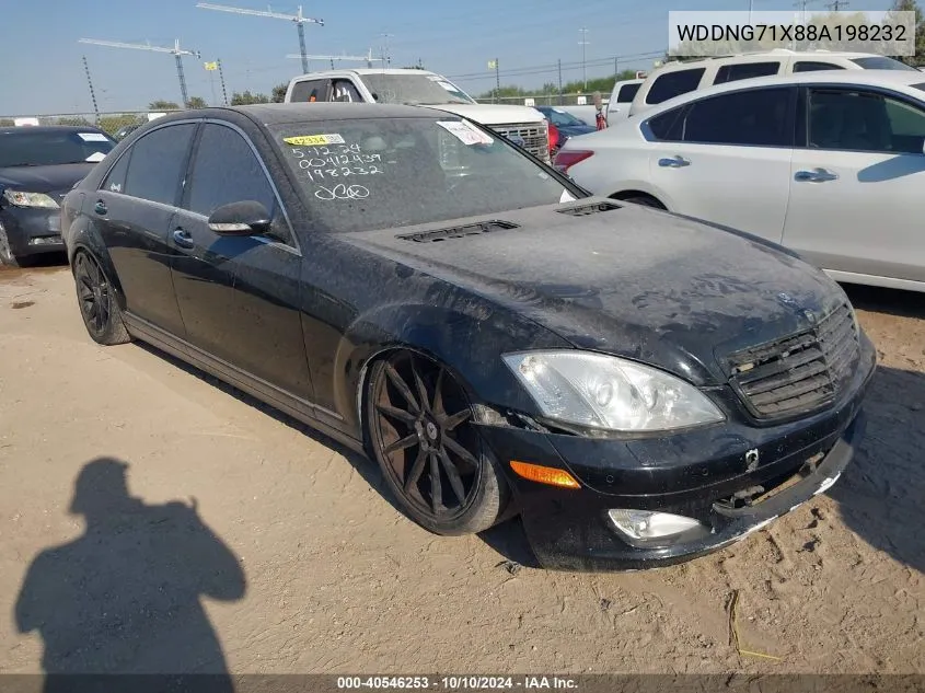 2008 Mercedes-Benz S 550 VIN: WDDNG71X88A198232 Lot: 40546253