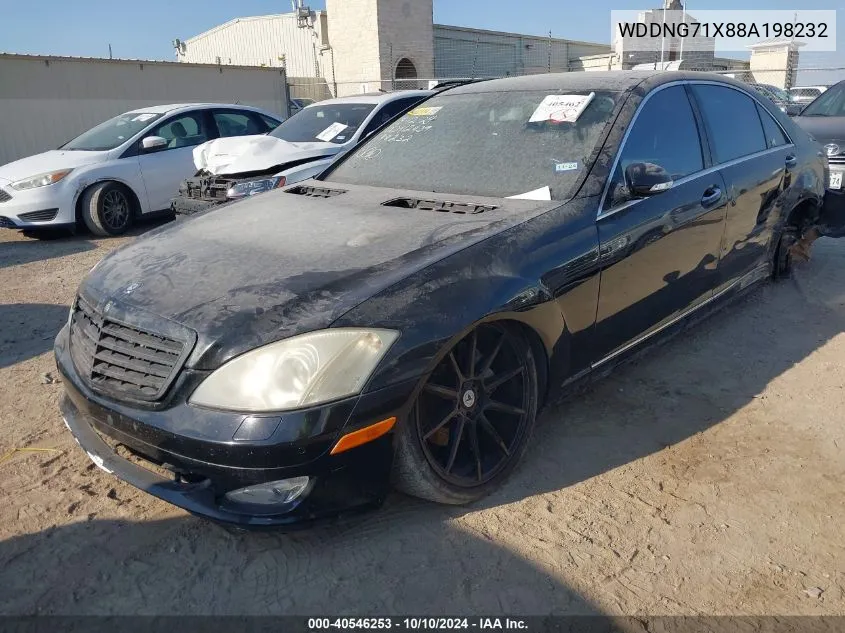 2008 Mercedes-Benz S 550 VIN: WDDNG71X88A198232 Lot: 40546253