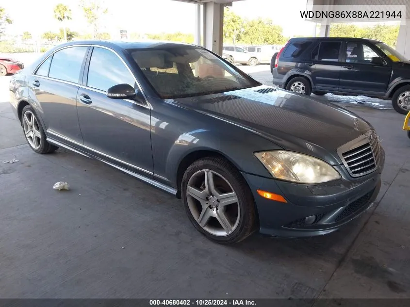 2008 Mercedes-Benz S 550 4Matic VIN: WDDNG86X88A221944 Lot: 40680402