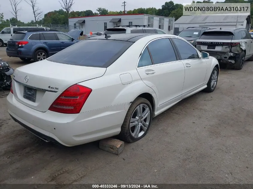 2010 Mercedes-Benz S 550 550 4Matic VIN: WDDNG8GB9AA310317 Lot: 40333246