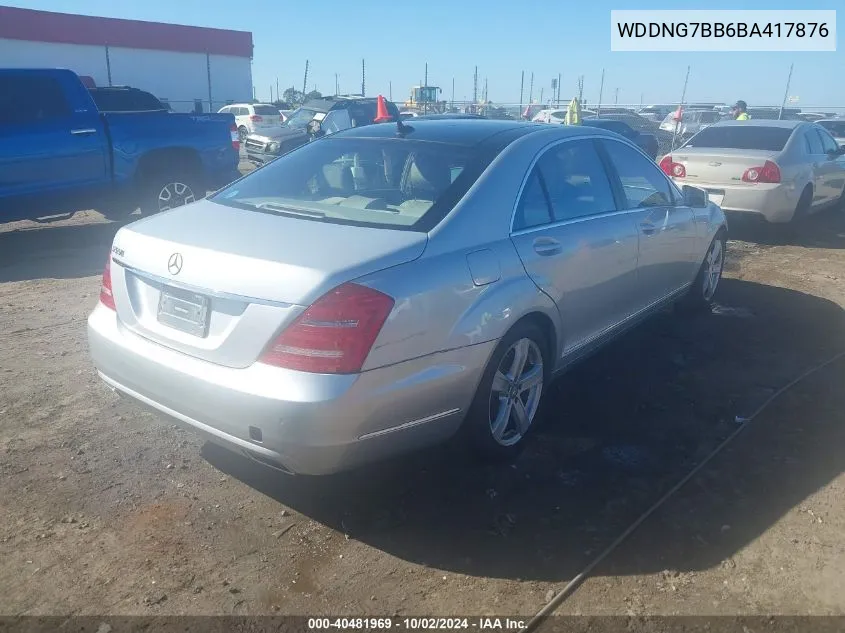 2011 Mercedes-Benz S 550 VIN: WDDNG7BB6BA417876 Lot: 40481969