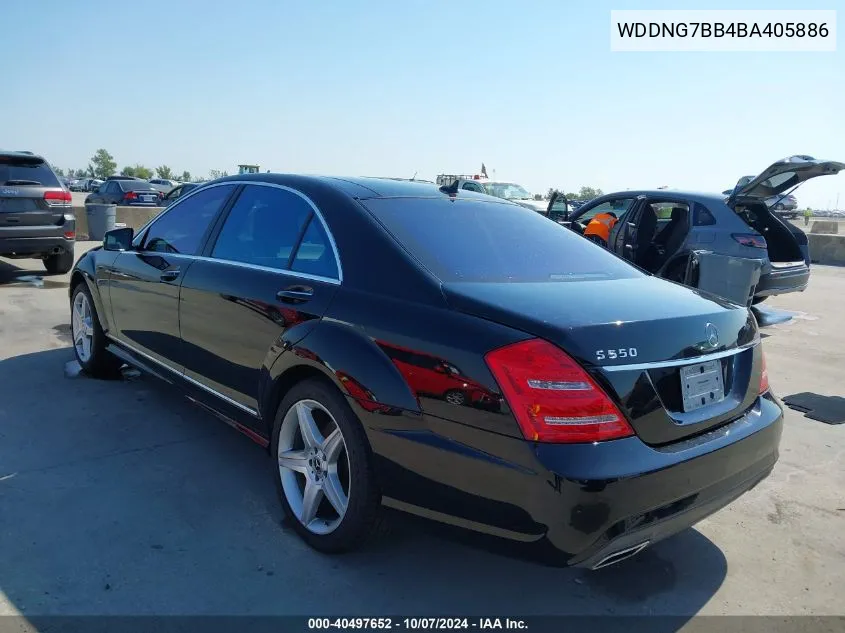 2011 Mercedes-Benz S 550 VIN: WDDNG7BB4BA405886 Lot: 40497652