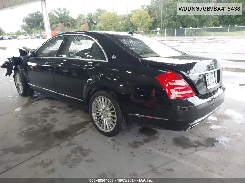 2011 Mercedes-Benz S 600 VIN: WDDNG7GB9BA416438 Lot: 40507009