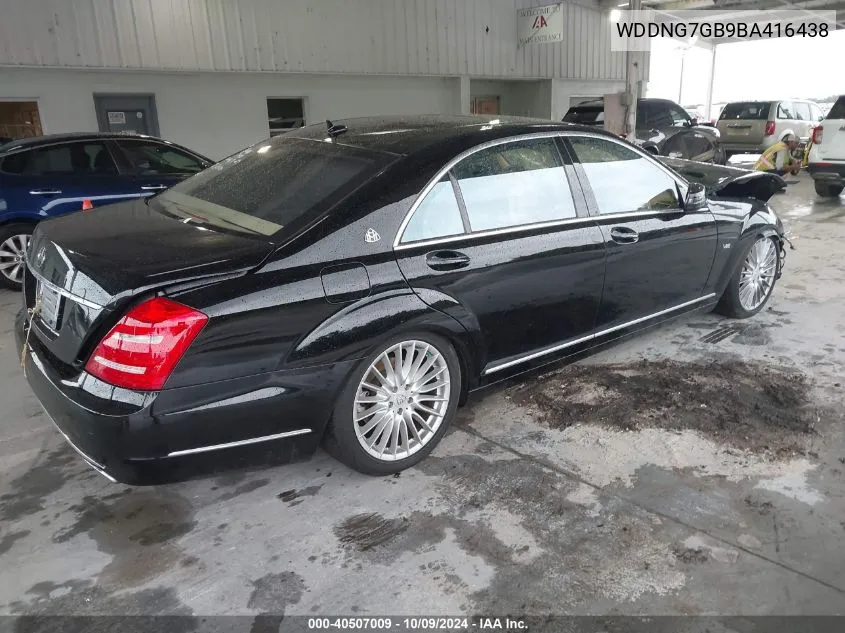 2011 Mercedes-Benz S 600 VIN: WDDNG7GB9BA416438 Lot: 40507009