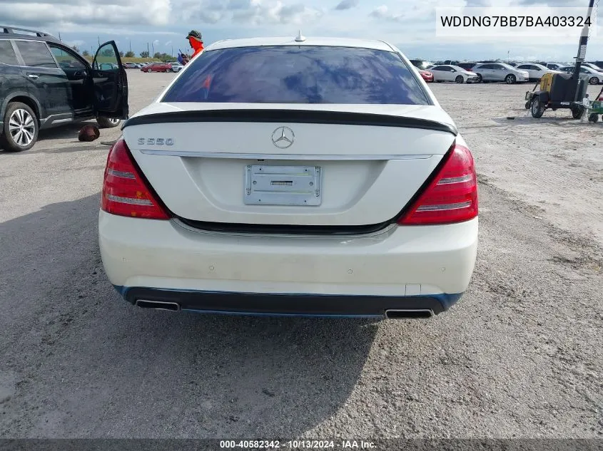 2011 Mercedes-Benz S 550 VIN: WDDNG7BB7BA403324 Lot: 40582342