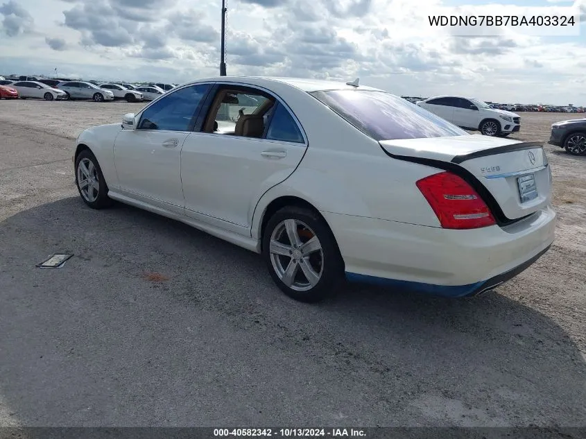 2011 Mercedes-Benz S 550 VIN: WDDNG7BB7BA403324 Lot: 40582342