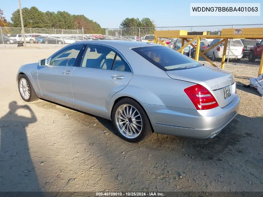 2011 Mercedes-Benz S 550 VIN: WDDNG7BB6BA401063 Lot: 40709010