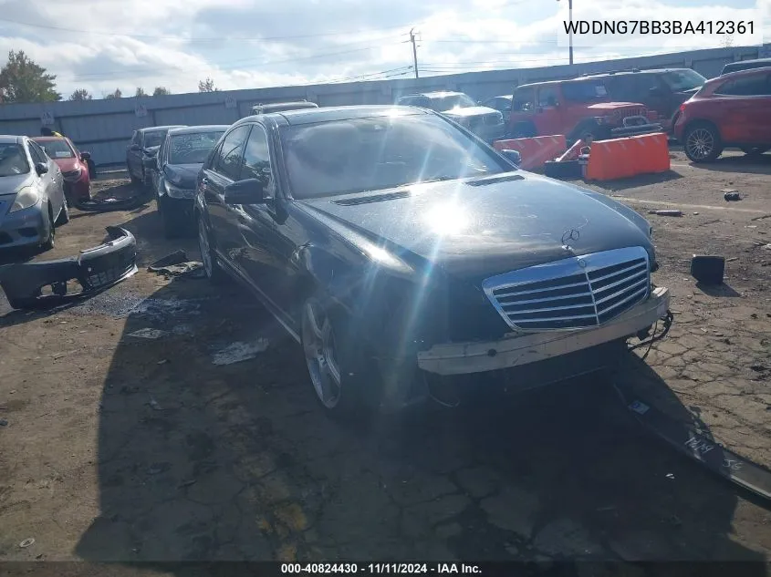 2011 Mercedes-Benz S 550 VIN: WDDNG7BB3BA412361 Lot: 40824430