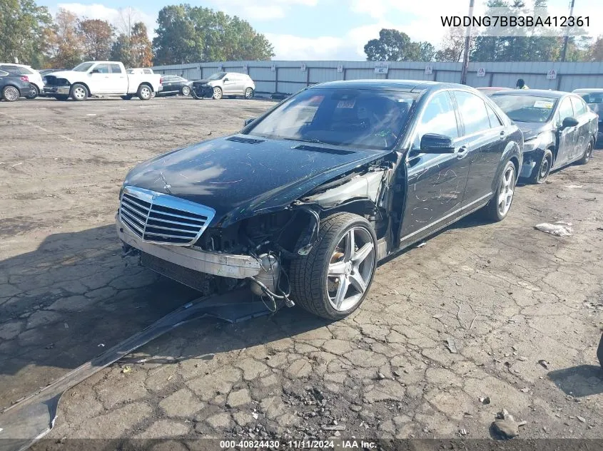 2011 Mercedes-Benz S 550 VIN: WDDNG7BB3BA412361 Lot: 40824430