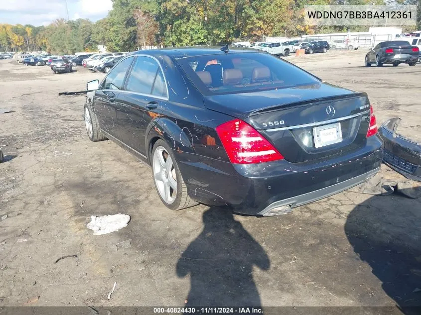 2011 Mercedes-Benz S 550 VIN: WDDNG7BB3BA412361 Lot: 40824430