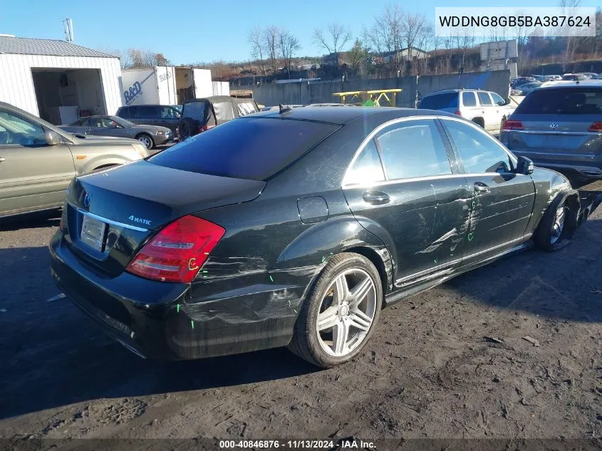 2011 Mercedes-Benz S 550 4Matic VIN: WDDNG8GB5BA387624 Lot: 40846876