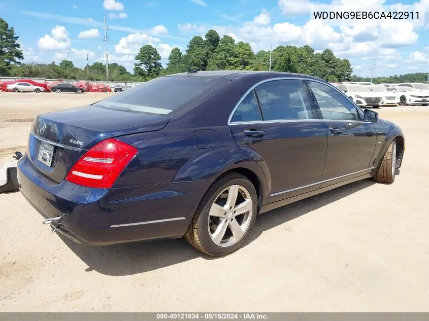 2012 Mercedes-Benz S 550 4Matic VIN: WDDNG9EB6CA422911 Lot: 40121834