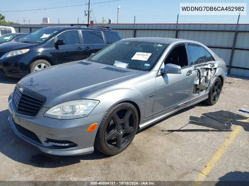 2012 Mercedes-Benz S 550 VIN: WDDNG7DB6CA452982 Lot: 40594151