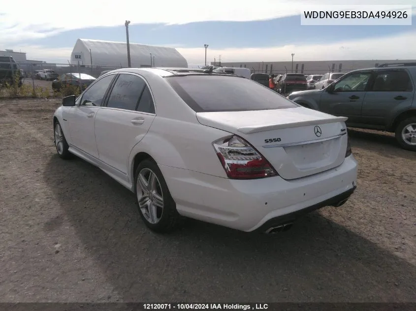 2013 Mercedes-Benz S550 VIN: WDDNG9EB3DA494926 Lot: 12120071