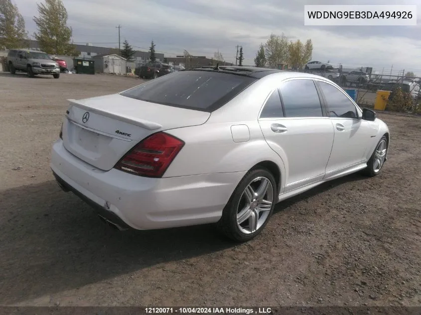 2013 Mercedes-Benz S550 VIN: WDDNG9EB3DA494926 Lot: 12120071