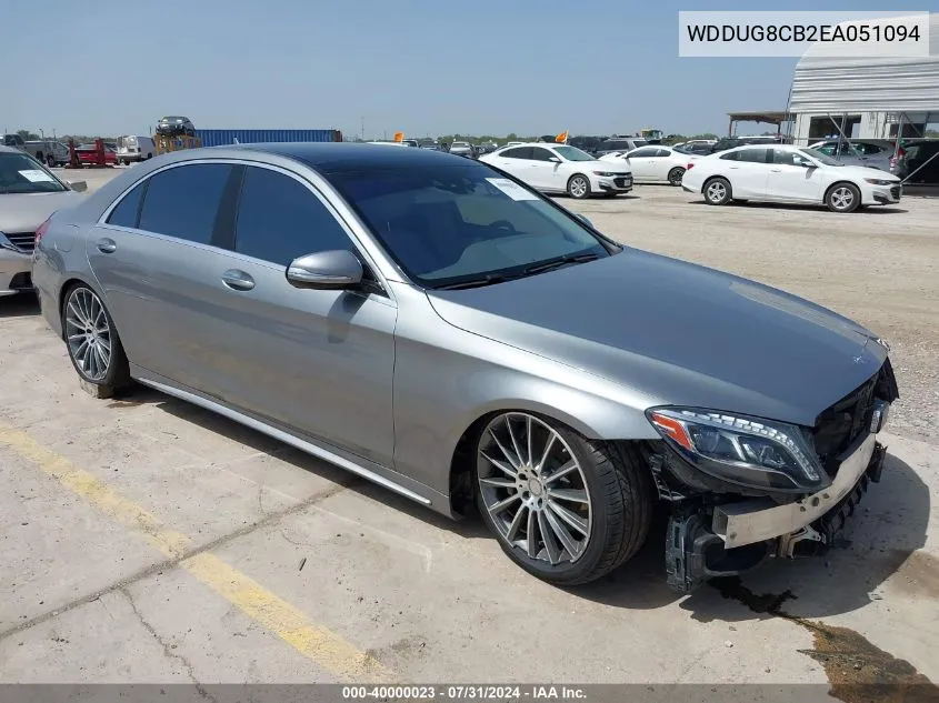 2014 Mercedes-Benz S 550 VIN: WDDUG8CB2EA051094 Lot: 40000023