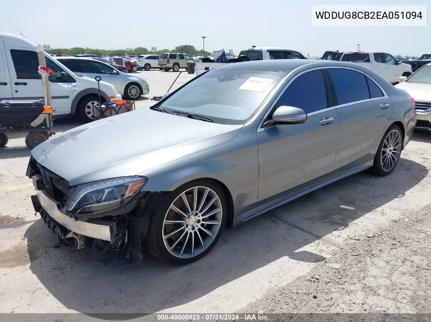 2014 Mercedes-Benz S 550 VIN: WDDUG8CB2EA051094 Lot: 40000023