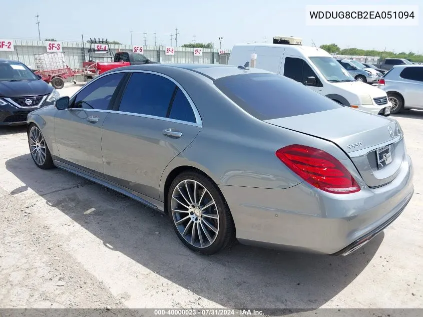 2014 Mercedes-Benz S 550 VIN: WDDUG8CB2EA051094 Lot: 40000023