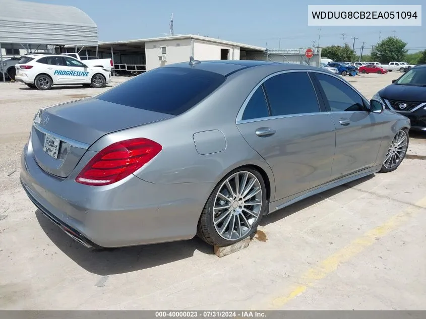 2014 Mercedes-Benz S 550 VIN: WDDUG8CB2EA051094 Lot: 40000023