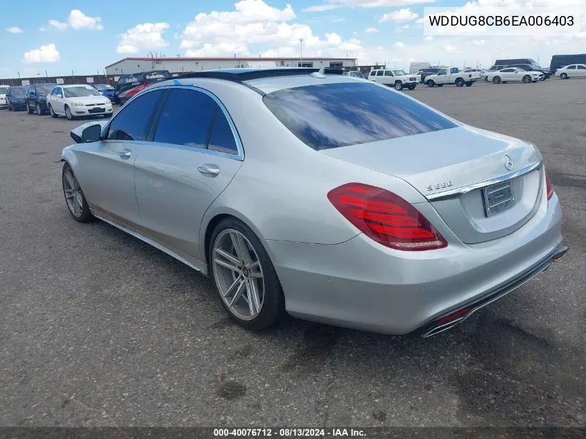 2014 Mercedes-Benz S 550 VIN: WDDUG8CB6EA006403 Lot: 40076712