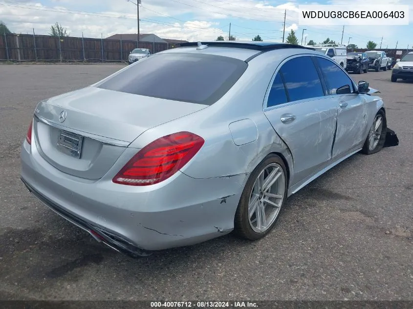 2014 Mercedes-Benz S 550 VIN: WDDUG8CB6EA006403 Lot: 40076712