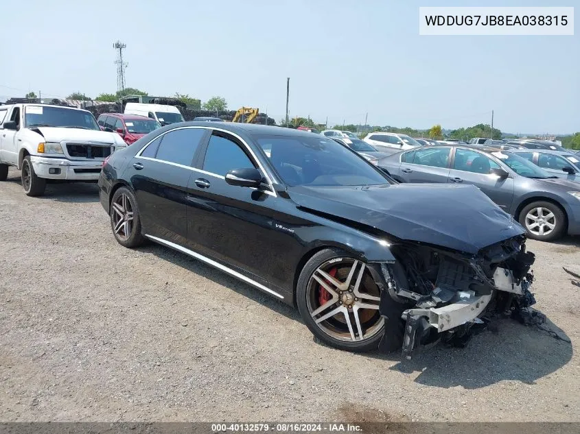 2014 Mercedes-Benz S 63 Amg 4Matic VIN: WDDUG7JB8EA038315 Lot: 40132579