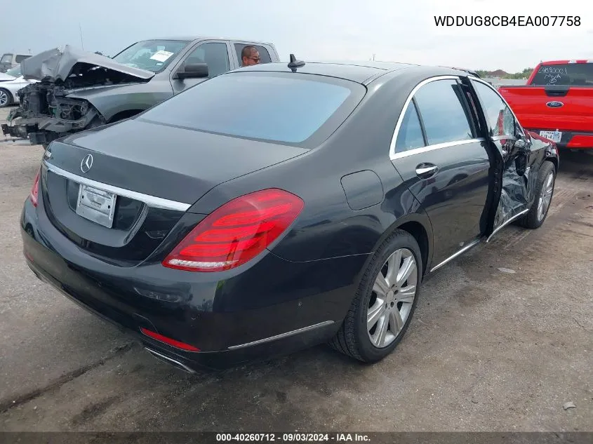 2014 Mercedes-Benz S 550 VIN: WDDUG8CB4EA007758 Lot: 40260712