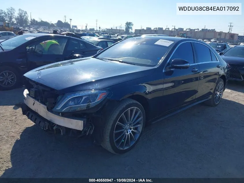 2014 Mercedes-Benz S 550 550 VIN: WDDUG8CB4EA017092 Lot: 40550947