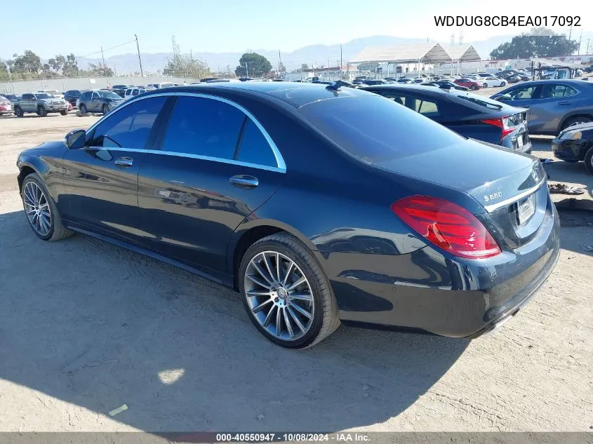 2014 Mercedes-Benz S 550 550 VIN: WDDUG8CB4EA017092 Lot: 40550947