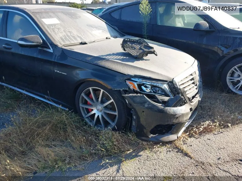 2015 Mercedes-Benz S 63 Amg 4Matic VIN: WDDUG7JB9FA140837 Lot: 39332313