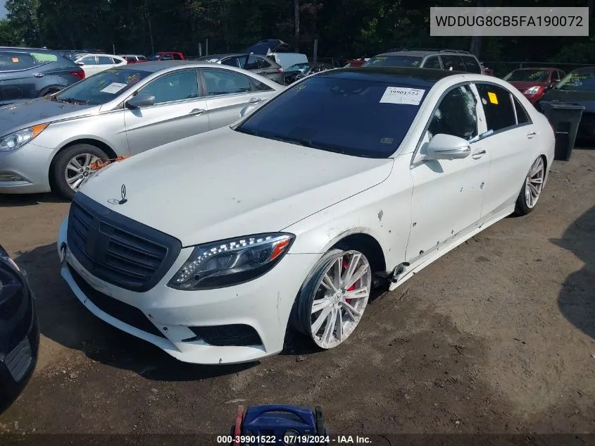 2015 Mercedes-Benz S 550 VIN: WDDUG8CB5FA190072 Lot: 39901522