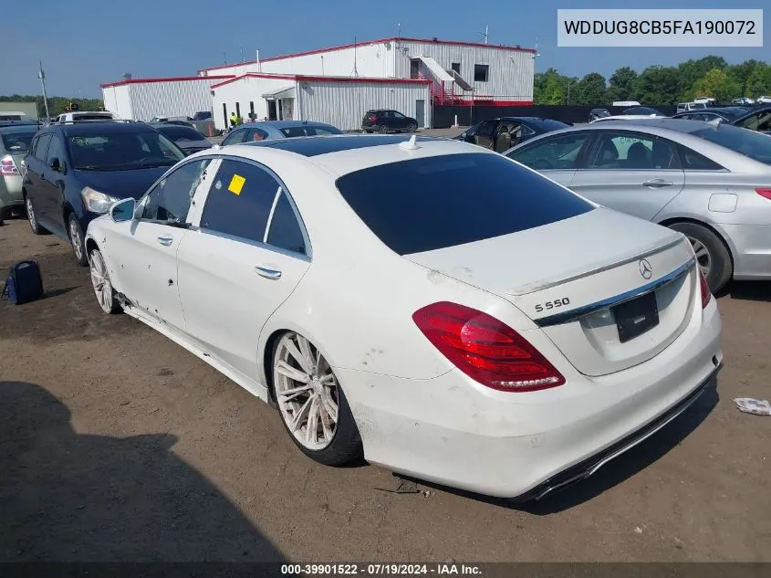 2015 Mercedes-Benz S 550 VIN: WDDUG8CB5FA190072 Lot: 39901522