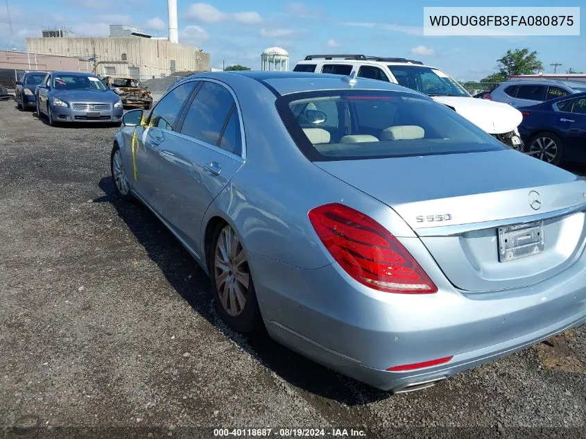 2015 Mercedes-Benz S 550 4Matic VIN: WDDUG8FB3FA080875 Lot: 40118687