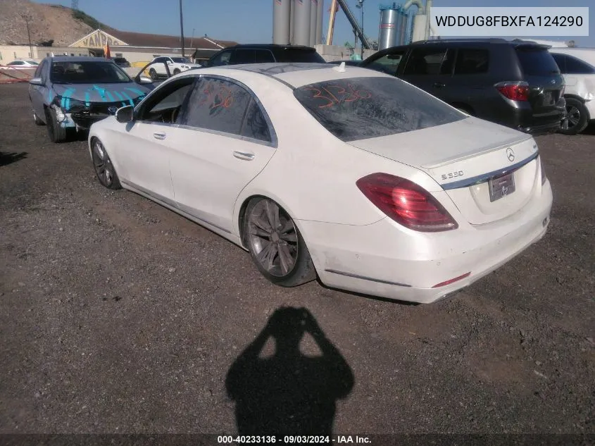 2015 Mercedes-Benz S 550 4Matic VIN: WDDUG8FBXFA124290 Lot: 40233136