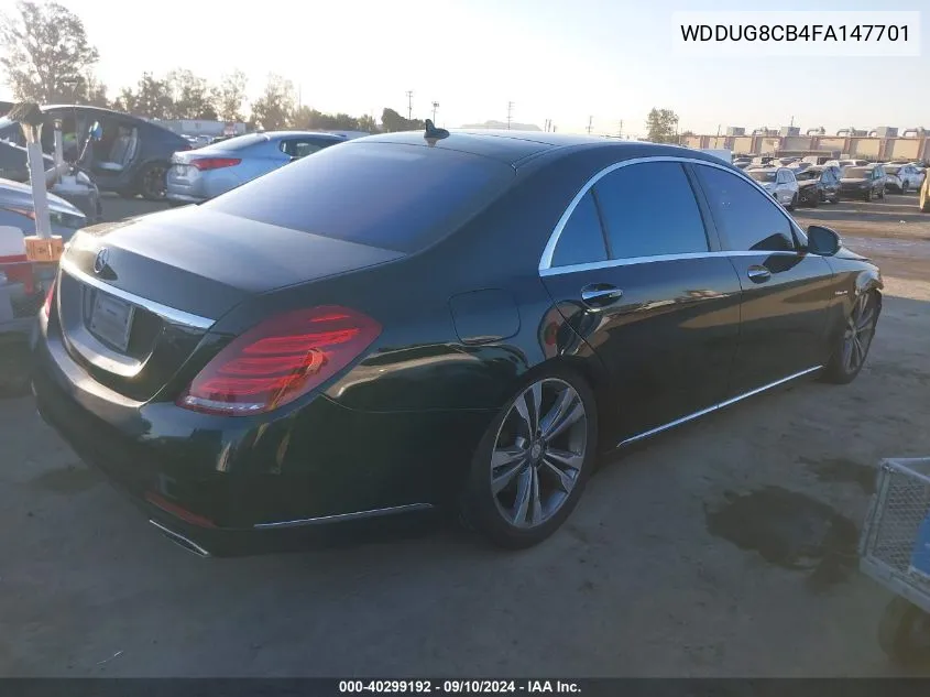 2015 Mercedes-Benz S 550 VIN: WDDUG8CB4FA147701 Lot: 40299192