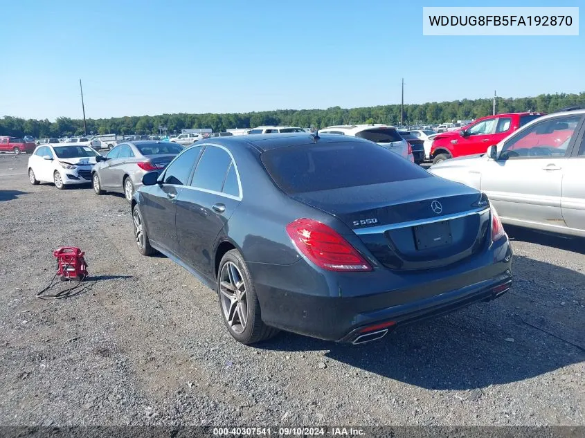 2015 Mercedes-Benz S 550 550 4Matic VIN: WDDUG8FB5FA192870 Lot: 40307541