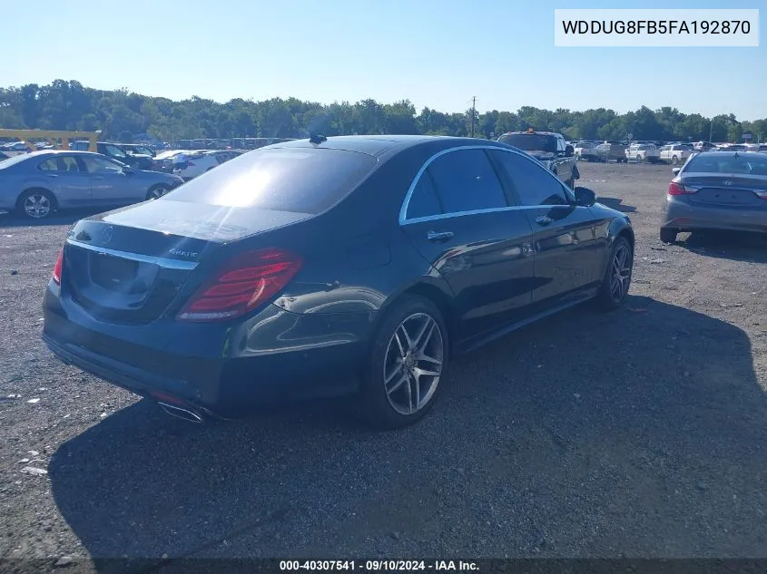 2015 Mercedes-Benz S 550 550 4Matic VIN: WDDUG8FB5FA192870 Lot: 40307541