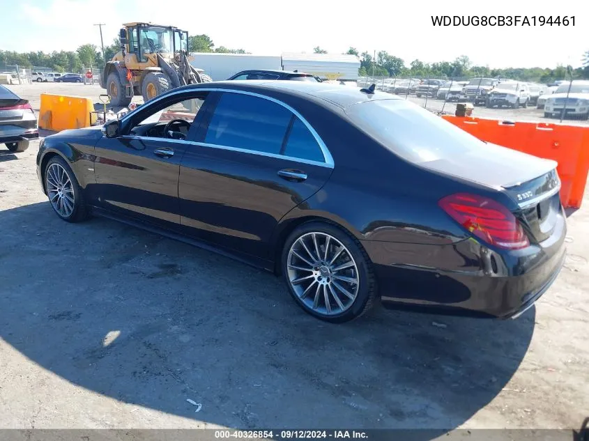 2015 Mercedes-Benz S 550 VIN: WDDUG8CB3FA194461 Lot: 40326854