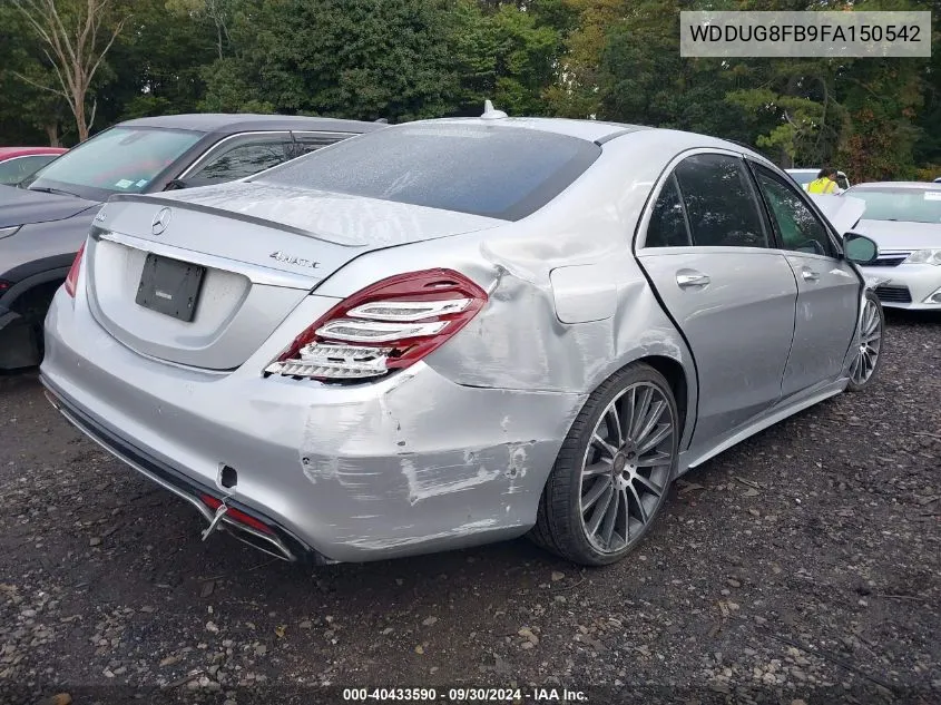 2015 Mercedes-Benz S 550 4Matic VIN: WDDUG8FB9FA150542 Lot: 40433590