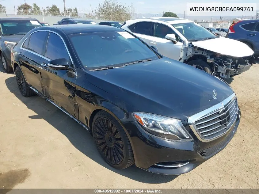 2015 Mercedes-Benz S 550 VIN: WDDUG8CB0FA099761 Lot: 40512992