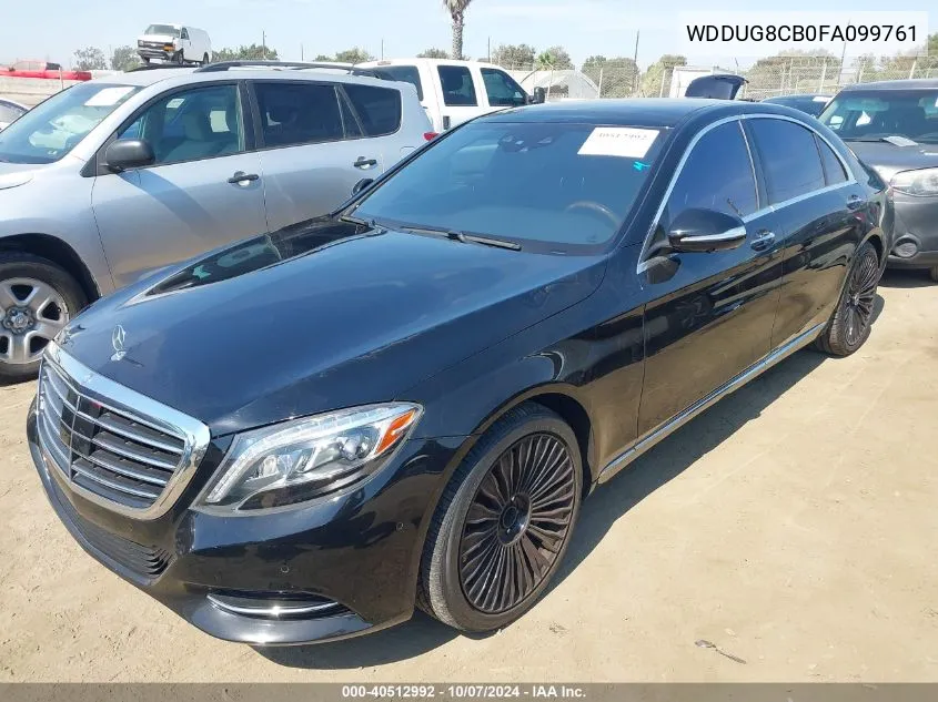 2015 Mercedes-Benz S 550 VIN: WDDUG8CB0FA099761 Lot: 40512992